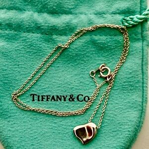 Tiffany Elsa Peretti Small Heart Necklace, With Pouch, Sterling Silver (925)